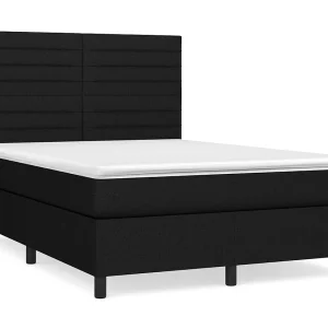 Boxspring met matras stof zwart 140×200 cm Boxspring met matras stof zwart 140×200 cm