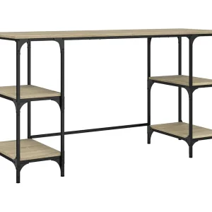 Bureau 140x50x75 cm metaal en bewerkt hout sonoma eikenkleurig Bureau 140x50x75 cm metaal en bewerkt hout sonoma eikenkleurig