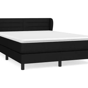 Boxspring met matras stof zwart 140×200 cm Boxspring met matras stof zwart 140×200 cm