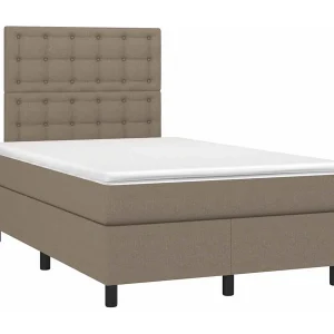 Boxspring met matras stof taupe 120×190 cm Boxspring met matras stof taupe 120×190 cm