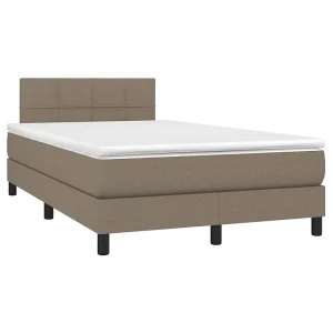 Boxspring met matras stof taupe 120×190 cm