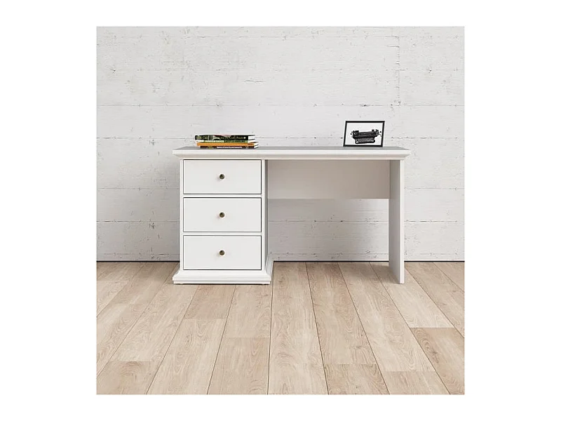 Bureau met 3 lades wit B130 cm – SOFIA