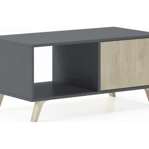 Central Low Table, Windmodel, 91,5x50x45cm, Woonkamer, hal, kantoor, Grijs en eiken, Moderne stijl Central Low Table, Windmodel, 91,5x50x45cm, Woonkamer, hal, kantoor, Grijs en eiken, Moderne stijl