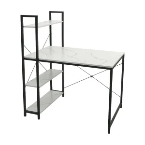 Bureau met legplank MCW-K81,  marmer look wit