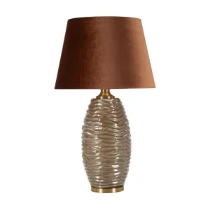 Bruine glazen tafellamp cm ø 45,5×79
