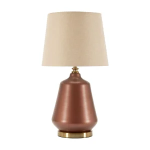 Bruine glazen tafellamp cm ø 35,5×65