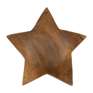 Bruine houten decoratie cmØ19×5 Bruine houten decoratie cmØ19×5