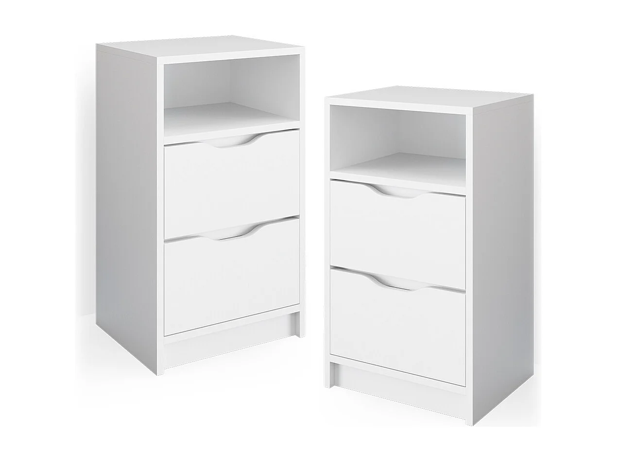 Boxspring nachtkastje wit 38x30.6x66.6 ruben