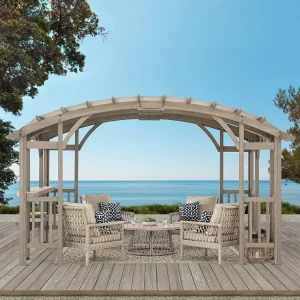 Cederhouten pergola met boog DAJTI 427cm x 305cm Cederhouten pergola met boog DAJTI 427cm x 305cm