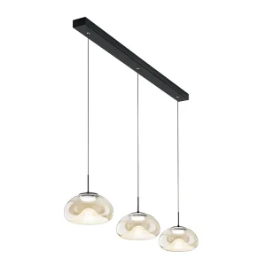 Brena – Fabas Luce 3-lichts hanglamp – 30W dimbare LED – Cognac lineair design