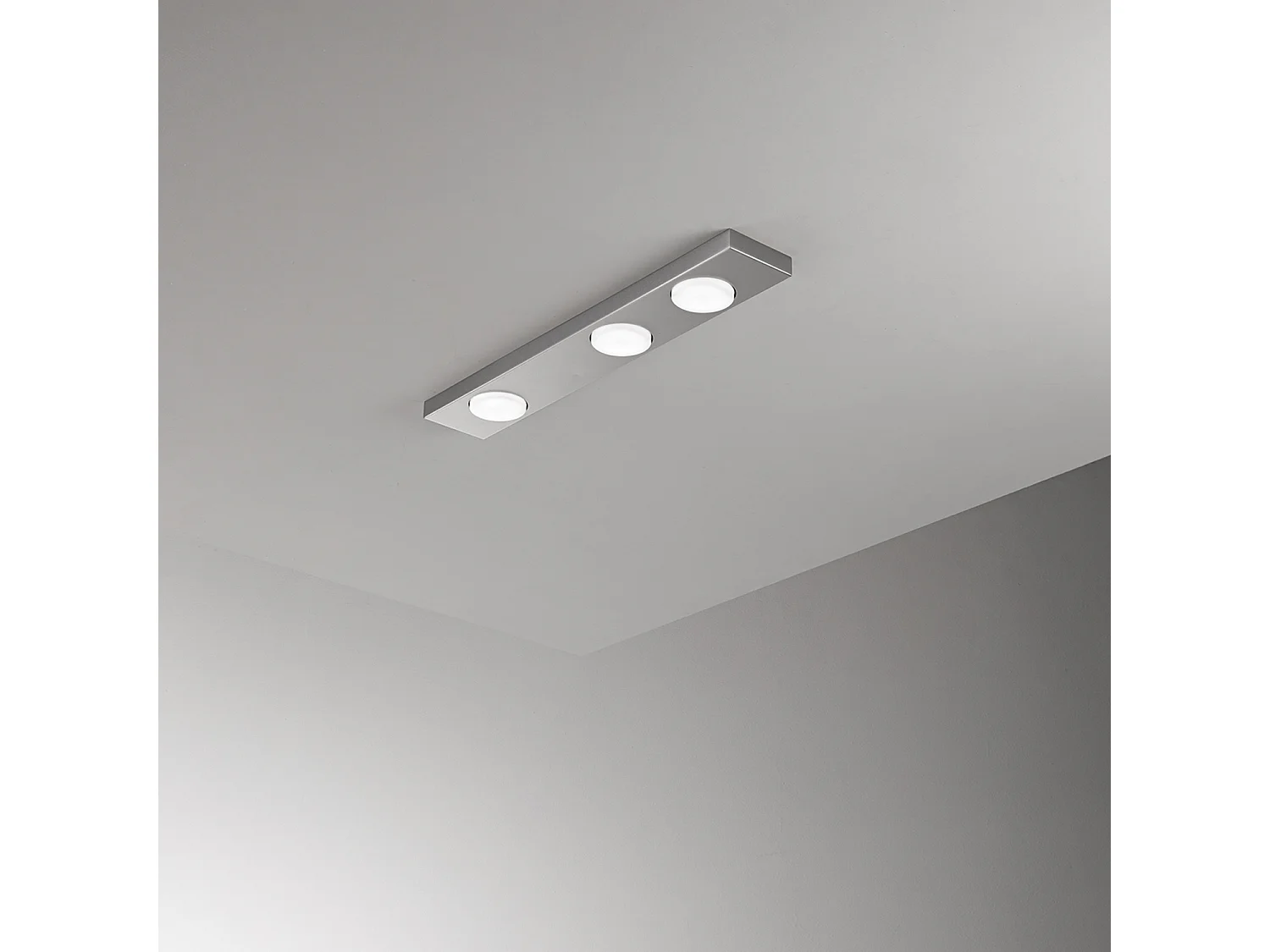 Button - LED plafondlamp 3xGX53 max 15W, Rechthoekig 60x10 cm, Gelakt metaal, IP20 - Perenz - Aluminium