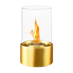 Cheminée bio de table au bioéthanol MARSIGLIA Doré D16 x H27 interne externe Cheminée bio de table au bioéthanol MARSIGLIA Doré D16 x H27 interne externe