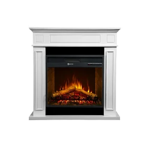 Cheminée électrique au sol JEFFERSON en bois blanc L 89,5 x H90,5 x P28 Cheminée électrique au sol JEFFERSON en bois blanc L 89,5 x H90,5 x P28