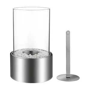 Cheminée bio de table au bioéthanol MARSIGLIA Silver D16 x H27 interne externe Cheminée bio de table au bioéthanol MARSIGLIA Silver D16 x H27 interne externe