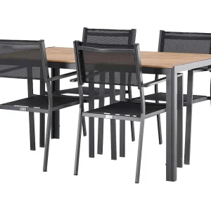 Break tuinmeubelset tafel 90x150cm naturel, 4 stoelen Copacabana zwart. Break tuinmeubelset tafel 90x150cm naturel, 4 stoelen Copacabana zwart.