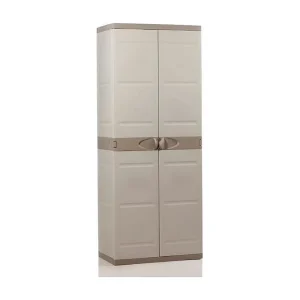 Buiten Kast Titanium Beige 2 Deuren 4 Planken Hars 70x176x41 cm