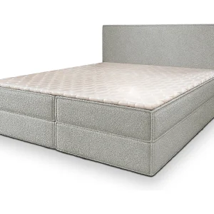 Boxspringbed PELLIO 180×200 cm Set met hoofdbord, bedbodem en matras, Lichtgrijs