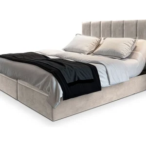 Boxspringbed BARINO 140×200 cm Set met hoofdbord, bedbodem en matras, Beige Boxspringbed BARINO 140×200 cm Set met hoofdbord, bedbodem en matras, Beige