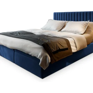 Boxspringbed MURLO 160×200 cm Set met hoofdbord, bedbodem en matras, Blauw Boxspringbed MURLO 160×200 cm Set met hoofdbord, bedbodem en matras, Blauw