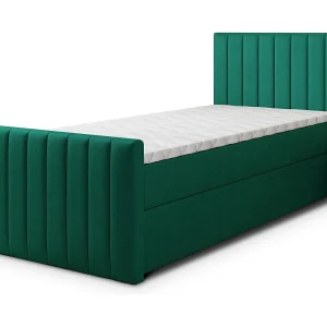 Boxspringbed ARION 90×200 cm Set met hoofdbord, bedbodem en matras, Dennengroen