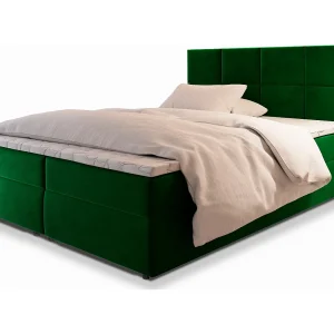 Boxspringbed LENA 140×200 cm Set met hoofdbord, bedbodem en matras, Groen Boxspringbed LENA 140×200 cm Set met hoofdbord, bedbodem en matras, Groen