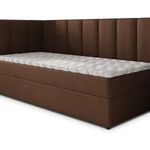 Boxspringbed BEVE 100×200 cm Set met hoofdbord, bedbodem en matras, Bruin Boxspringbed BEVE 100×200 cm Set met hoofdbord, bedbodem en matras, Bruin