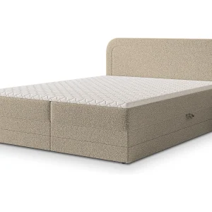 Boxspringbed ARMEL 160×200 cm Set met hoofdbord, bedbodem en matras, Beige