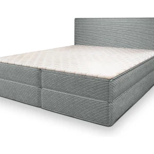 Boxspringbed PELLIO 180×200 cm Set met hoofdbord, bedbodem en matras, Lichtgrijs