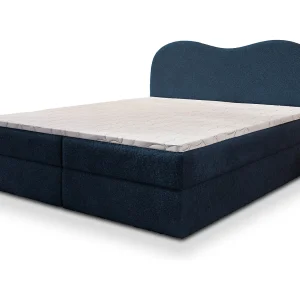 Boxspringbed FLUVIA 140×200 cm Set met hoofdbord, bedbodem en matras, Blauw