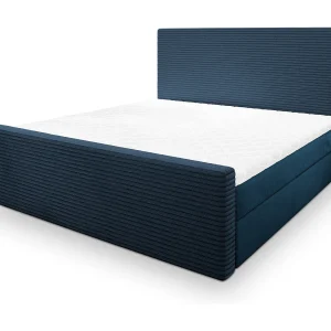 Boxspringbed ALORIA 160×200 cm Set met hoofdbord, bedbodem en matras, Blauw