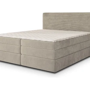 Boxspringbed MATERN 160×200 cm Set met hoofdbord, bedbodem en matras, Beige