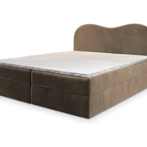 Boxspringbed FLUVIA 140×200 cm Set met hoofdbord, bedbodem en matras, Beige