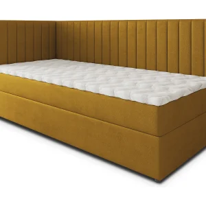 Boxspringbed ARIS 100×200 cm Set met hoofdbord, bedbodem en matras, Geel Boxspringbed ARIS 100×200 cm Set met hoofdbord, bedbodem en matras, Geel