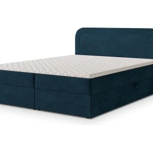 Boxspringbed ARMEL 140×200 cm Set met hoofdbord, bedbodem en matras, Blauw