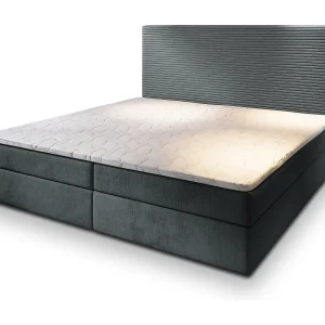 Boxspringbed GIARRO 140×200 cm Set met hoofdbord, bedbodem en matras, Grijs Boxspringbed GIARRO 140×200 cm Set met hoofdbord, bedbodem en matras, Grijs