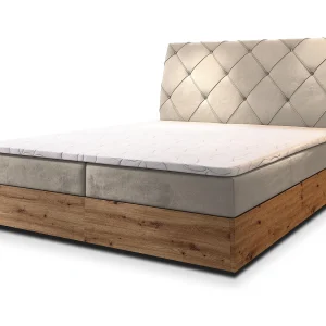 Boxspringbed VELLANO 140×200 cm Set met hoofdbord, bedbodem en matras, Beige Boxspringbed VELLANO 140×200 cm Set met hoofdbord, bedbodem en matras, Beige