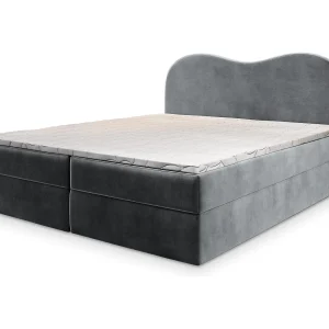 Boxspringbed FLUVIA 180×200 cm Set met hoofdbord, bedbodem en matras, Grijs Boxspringbed FLUVIA 180×200 cm Set met hoofdbord, bedbodem en matras, Grijs