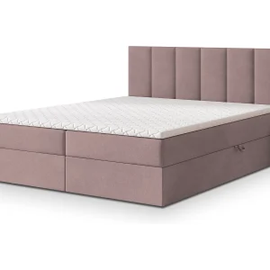 Boxspringbed MERIL 140×200 cm Set met hoofdbord, bedbodem en matras, Poederroze Boxspringbed MERIL 140×200 cm Set met hoofdbord, bedbodem en matras, Poederroze