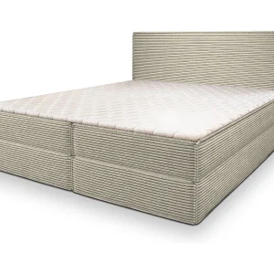 Boxspringbed PELLIO 180×200 cm Set met hoofdbord, bedbodem en matras, Crème