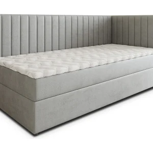 Boxspringbed ARIS 90×200 cm Set met hoofdbord, bedbodem en matras, Lichtgrijs