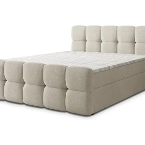 Boxspringbed BRUME 160×200 cm Set met hoofdbord, bedbodem en matras, Crème Boxspringbed BRUME 160×200 cm Set met hoofdbord, bedbodem en matras, Crème