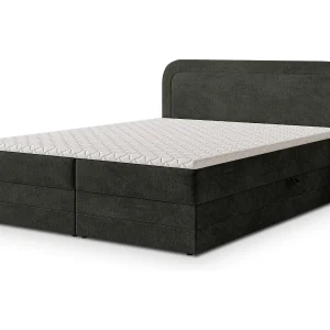 Boxspringbed ARMEL 140×200 cm Set met hoofdbord, bedbodem en matras, Zwart