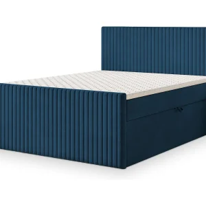 Boxspringbed TERVAN 180×200 cm Set met hoofdbord, bedbodem en matras, Blauw Boxspringbed TERVAN 180×200 cm Set met hoofdbord, bedbodem en matras, Blauw