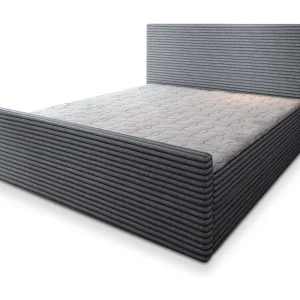 Boxspringbed BRENTO 140×200 cm Set met hoofdbord, bedbodem en matras, Grijs Boxspringbed BRENTO 140×200 cm Set met hoofdbord, bedbodem en matras, Grijs