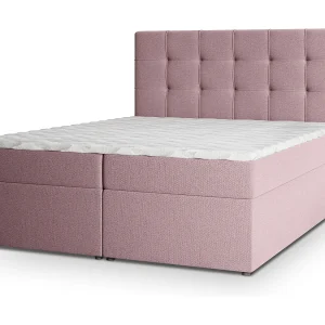 Boxspringbed PALMA 140×200 cm Set met hoofdbord, bedbodem en matras, Poederroze Boxspringbed PALMA 140×200 cm Set met hoofdbord, bedbodem en matras, Poederroze