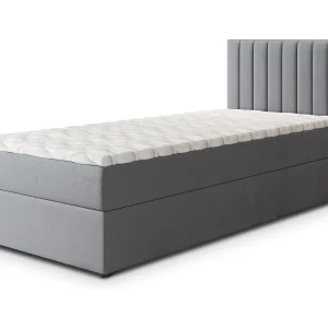 Boxspringbed BRESEL 80×200 cm Set met hoofdbord, bedbodem en matras, Grijs