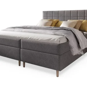 Boxspringbed IBIZA 180×200 cm Set met hoofdbord, bedbodem en matras, Lichtgrijs