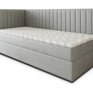 Boxspringbed ARIS 100×200 cm Set met hoofdbord, bedbodem en matras, Lichtgrijs