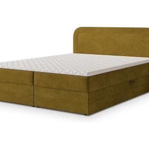 Boxspringbed ARMEL 140×200 cm Set met hoofdbord, bedbodem en matras, Geel Boxspringbed ARMEL 140×200 cm Set met hoofdbord, bedbodem en matras, Geel