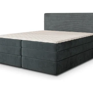 Boxspringbed MATERN 160×200 cm Set met hoofdbord, bedbodem en matras, Grijs